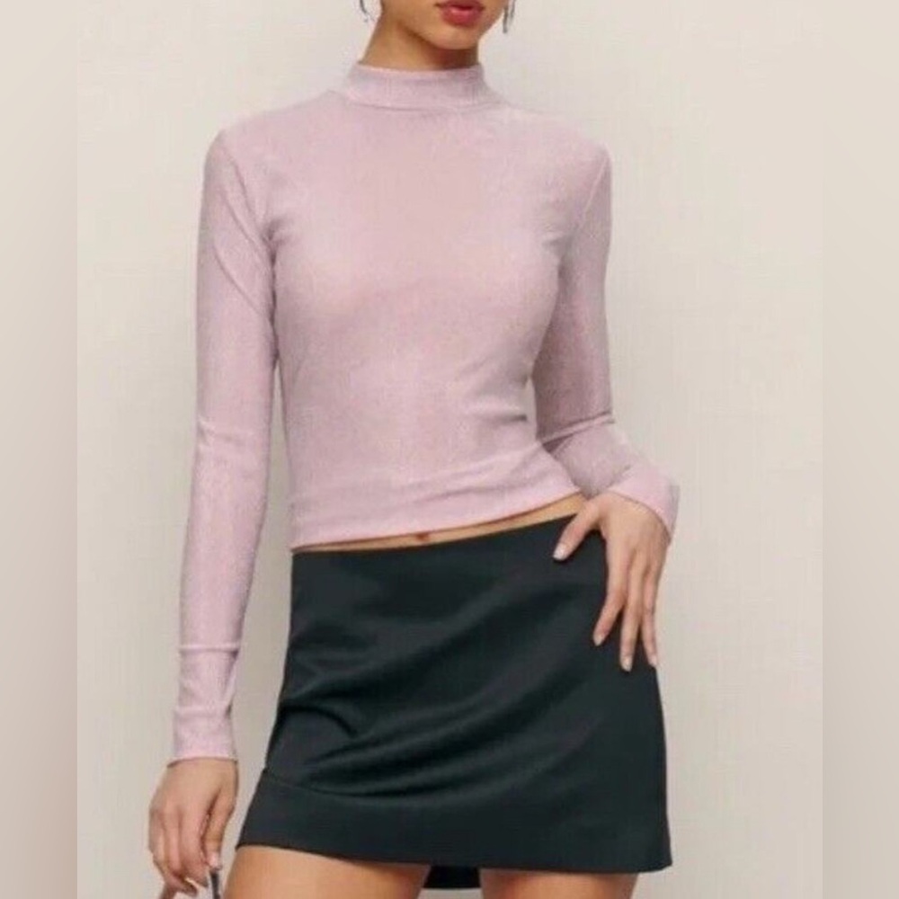 Reformation Junie metallic long sleeve,